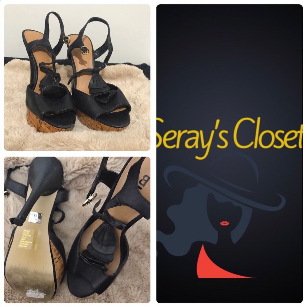 beautiful black peep toe heels